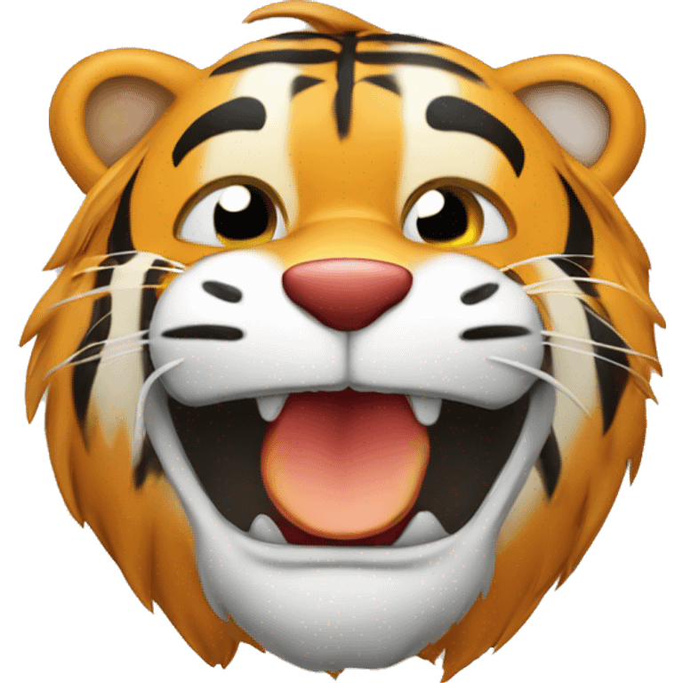 Tiger eat apple  emoji