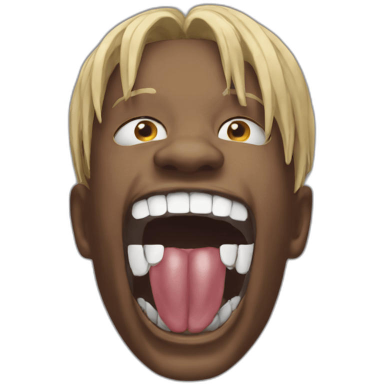 travis scott screaming with teeth grillz emoji