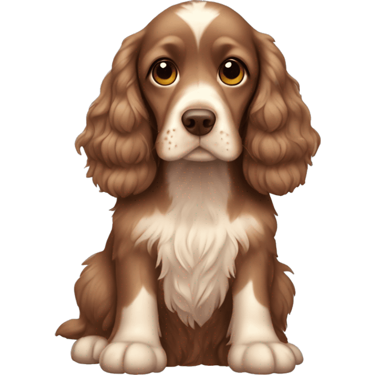 cocker spaniel with many hearts  emoji