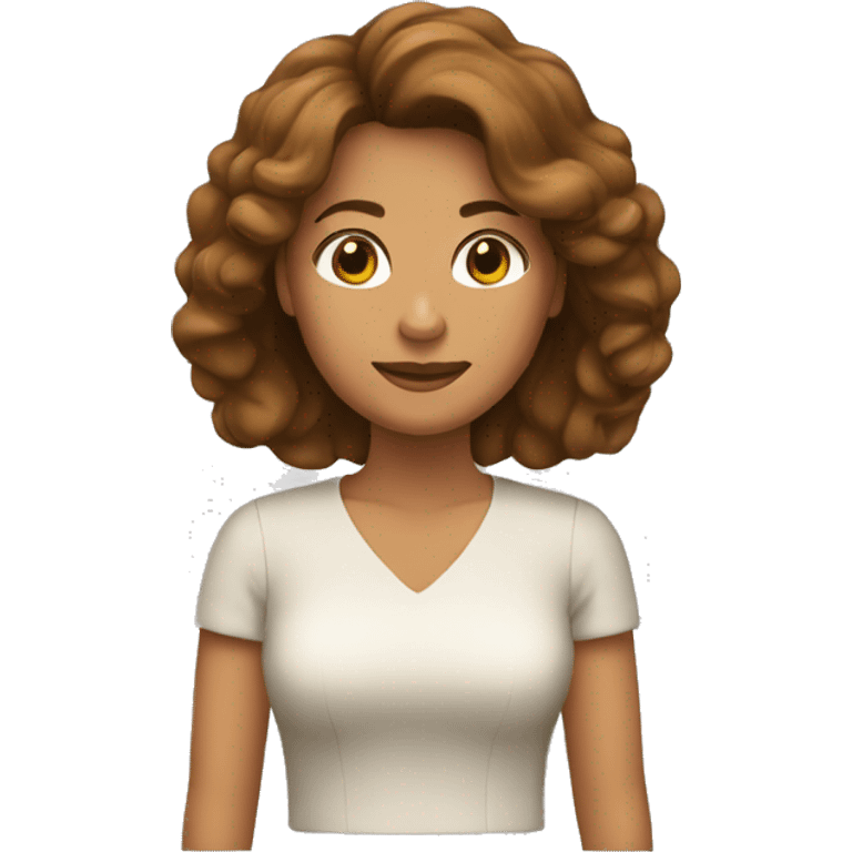 Mujer con pelo castaño  emoji