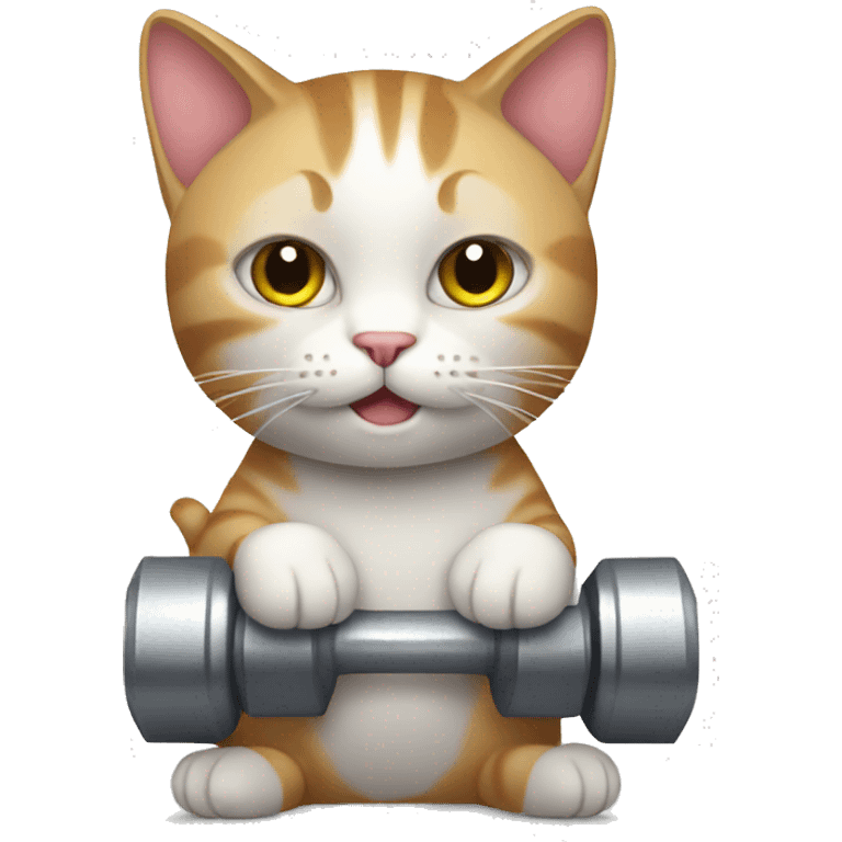 Cat with dumbells emoji