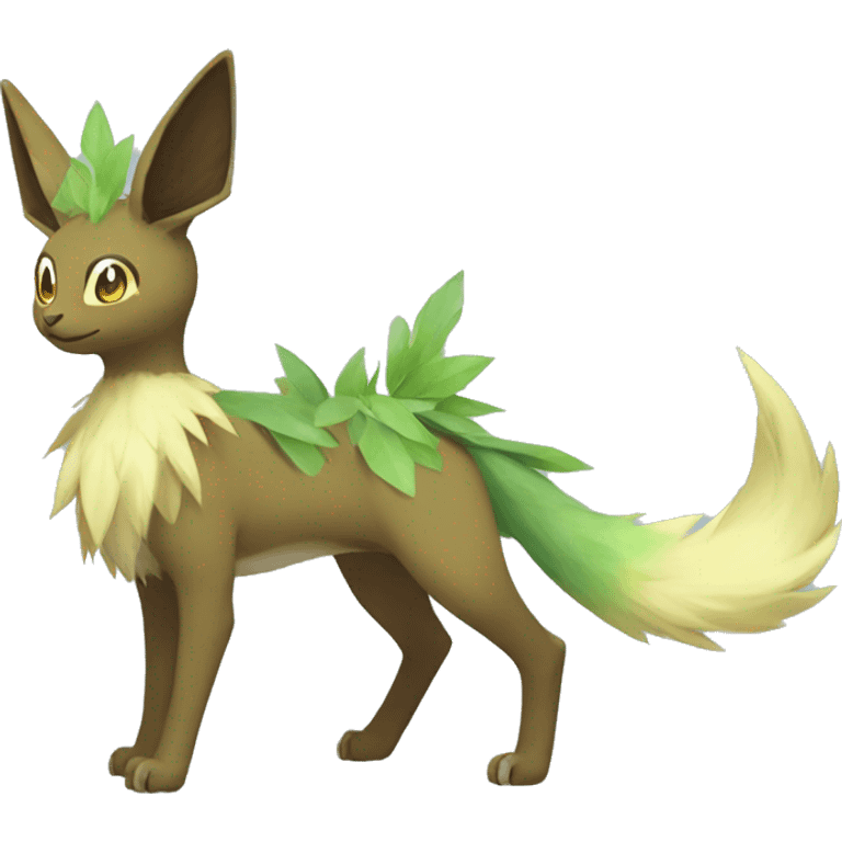 Grass-type Fakémon-Skiddo-Leafeon full body emoji