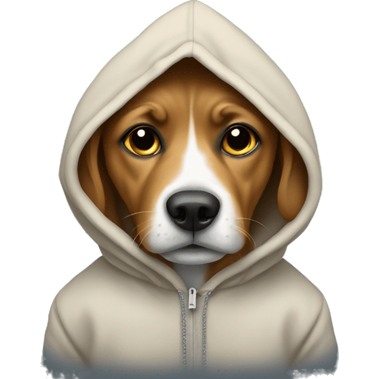 Dog with a hoodie emoji