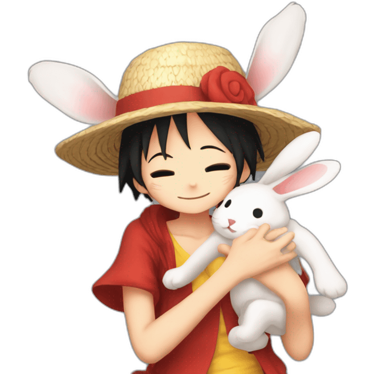 Luffy hug Rabbit girl emoji