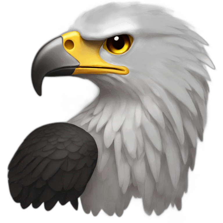 black eagle with open wings emoji