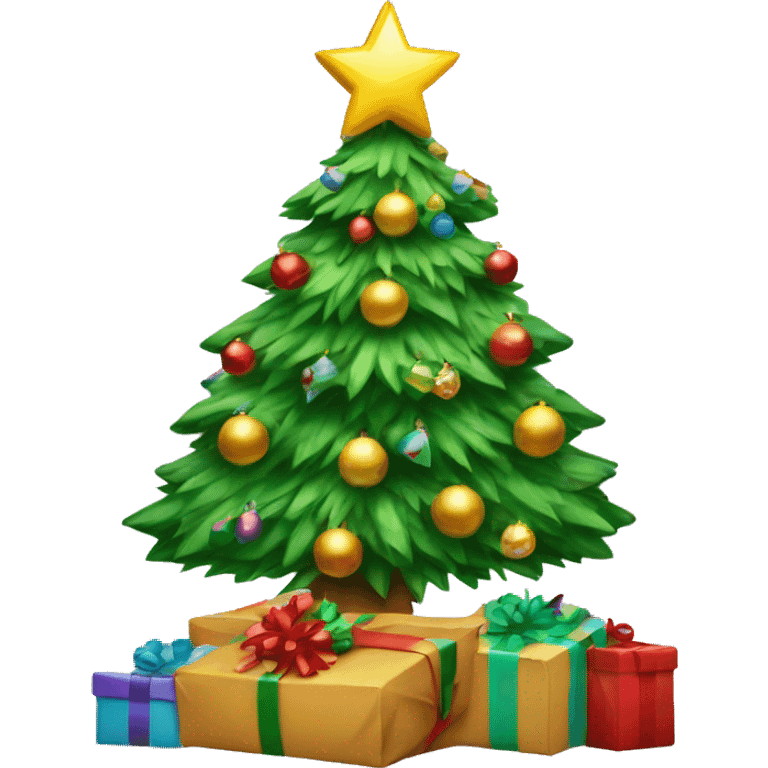 christmas tree with presents at the bottom  emoji