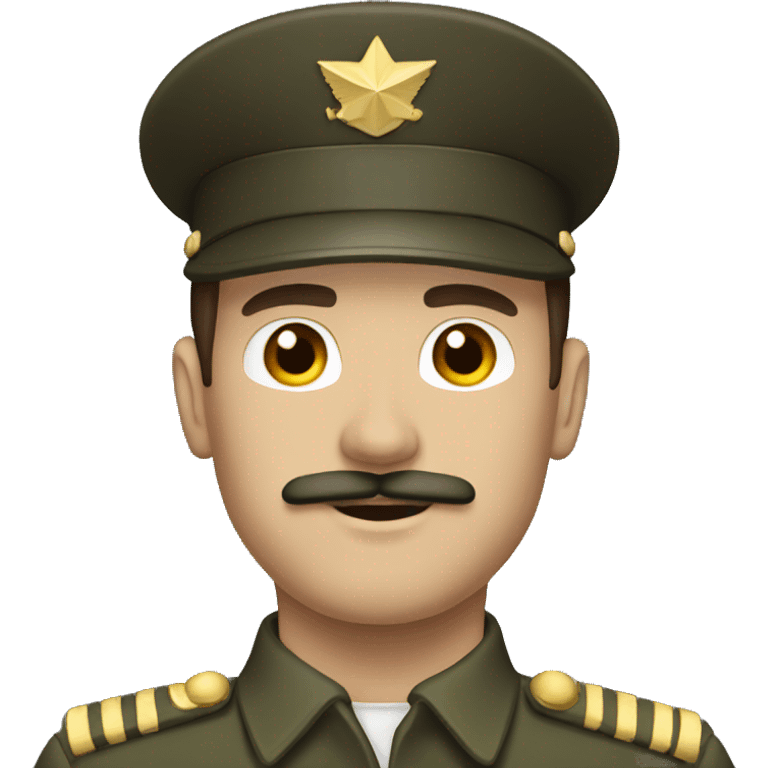 brown haired man with mustache and military uniform  emoji