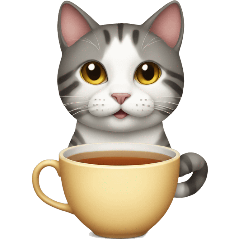 cat with tea  emoji