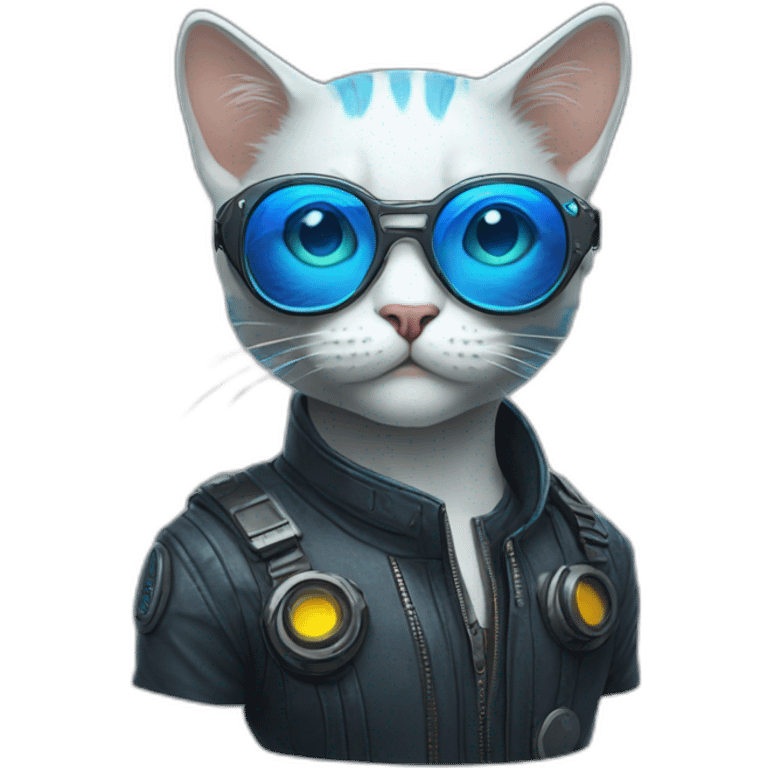 cyberpunk cat with blue glasses emoji