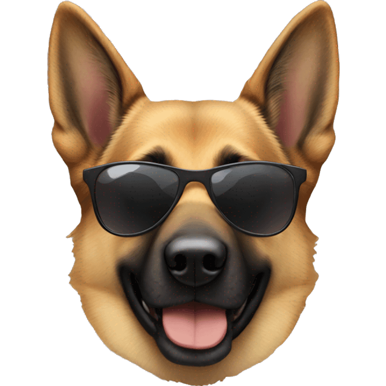 German Shepard with sunglasses emoji