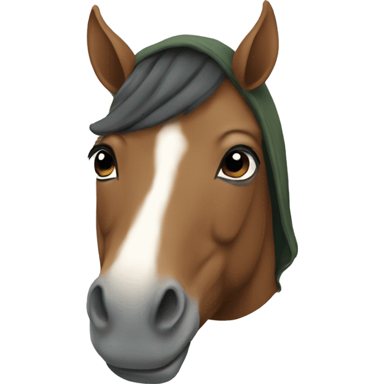 Horse with hoodie emoji