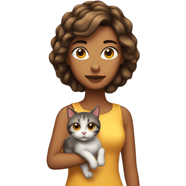 Chica con gato emoji