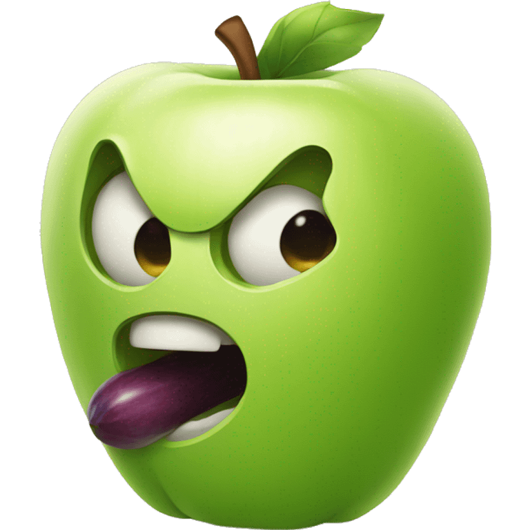 fantôme qui mange une pomme emoji