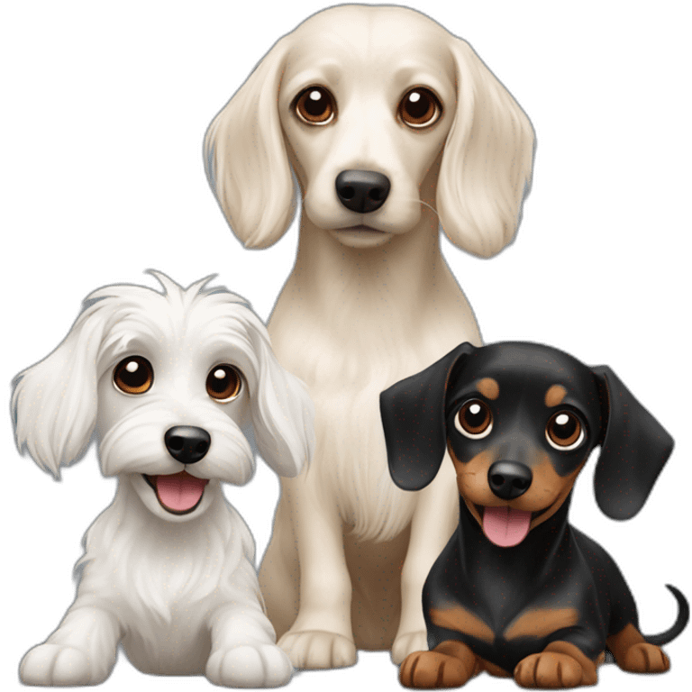 maltese and dachshund dogs emoji