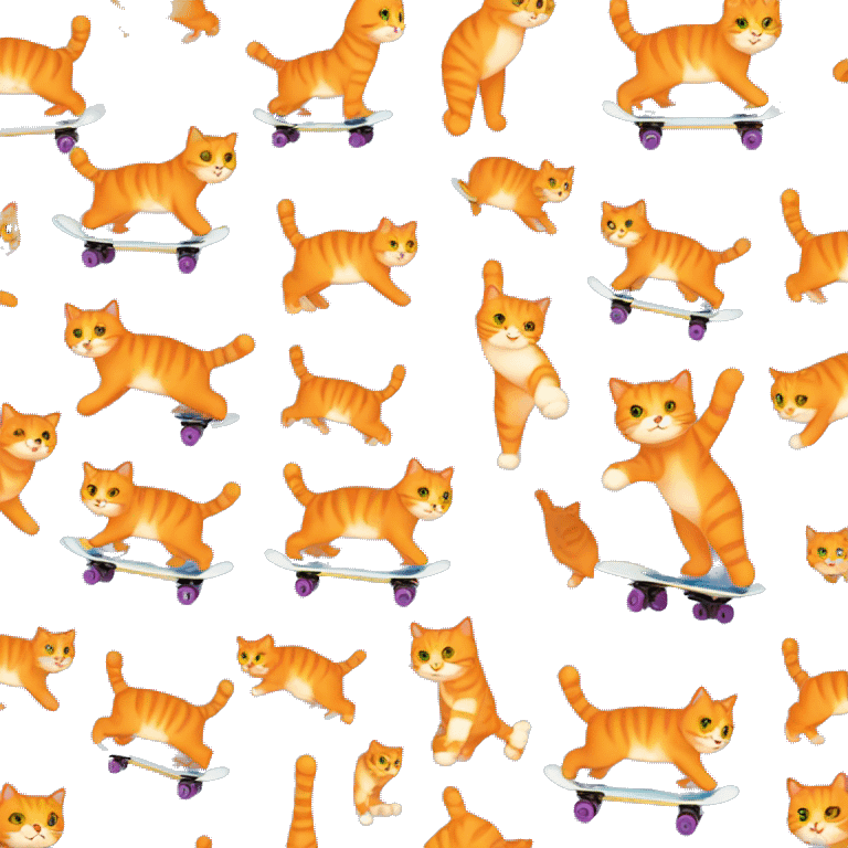 An orange cat skating  emoji