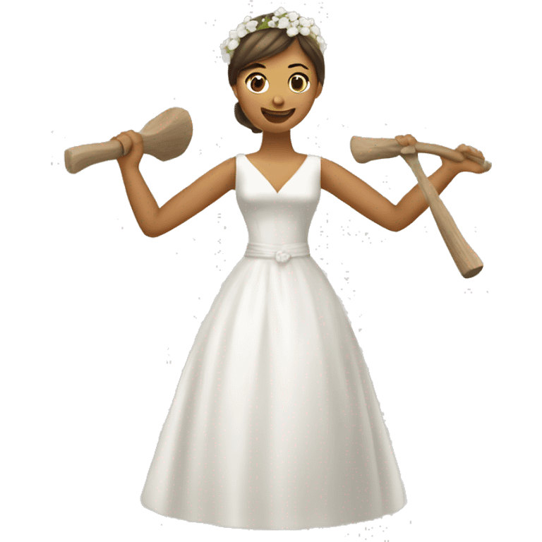 Bride ax throwing emoji