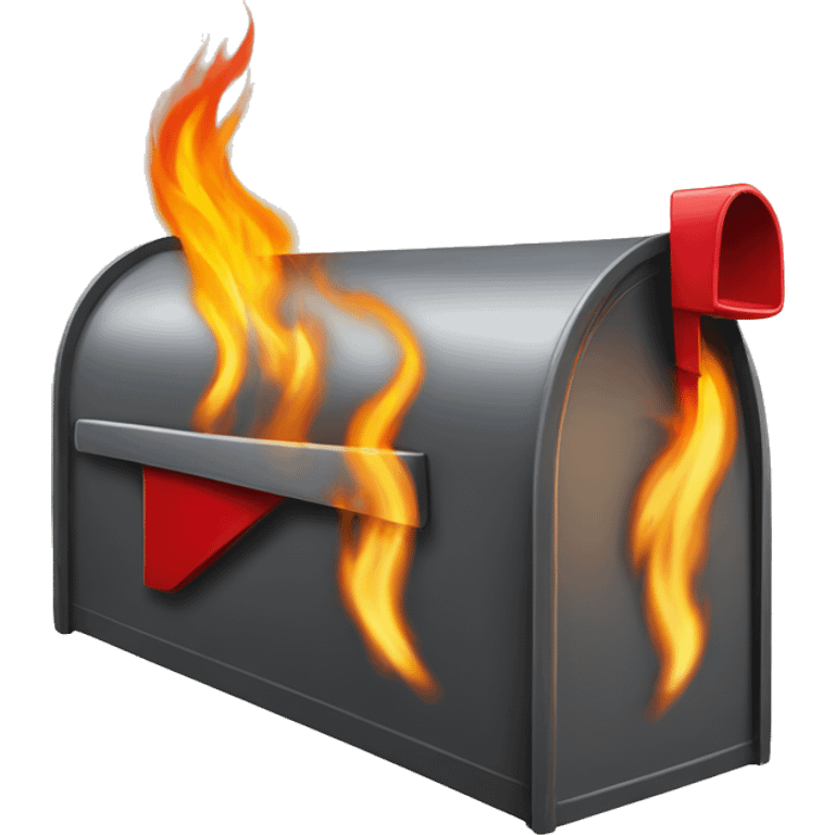 mailbox on fire emoji