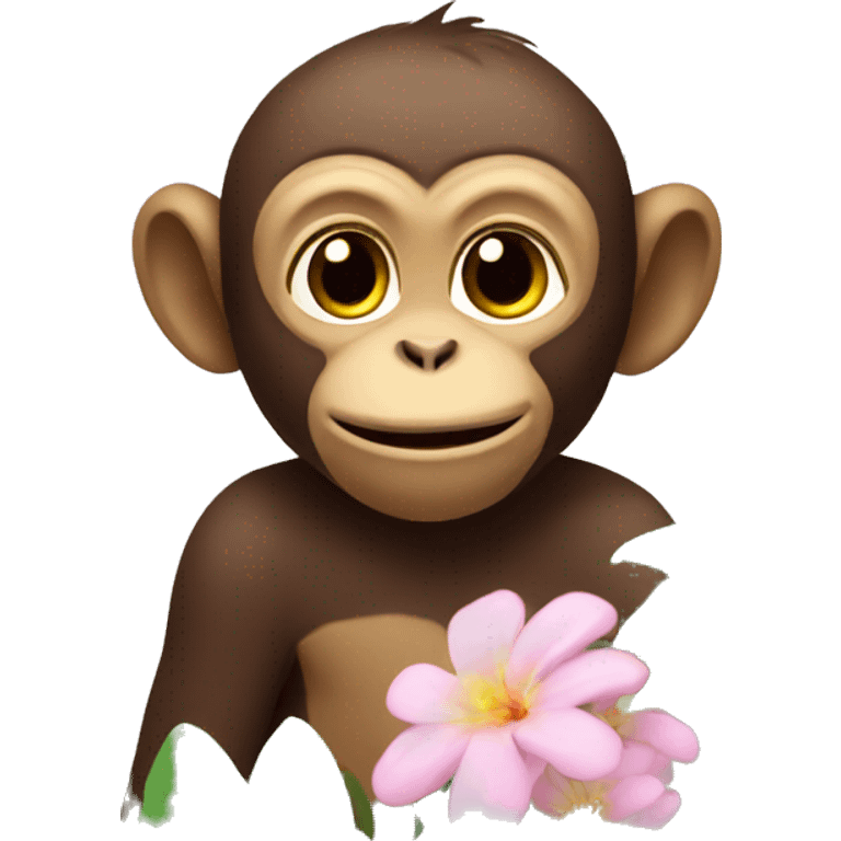 monkey with flowers emoji