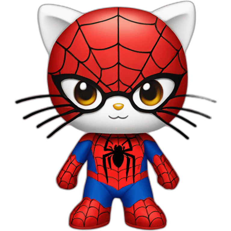 Hello kitty with a spider man cap emoji