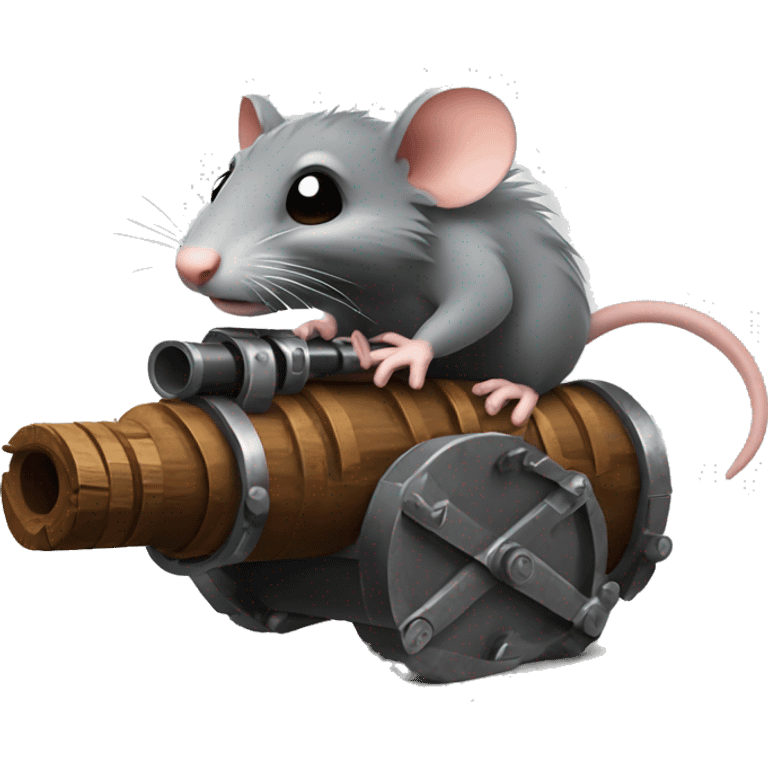 Rat with a 6 barrel minigun made of wood and metal  emoji