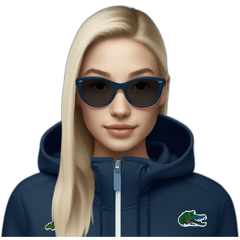 Lacoste bag girl with black lacoste hoodie e and blue oakley sportibe  emoji