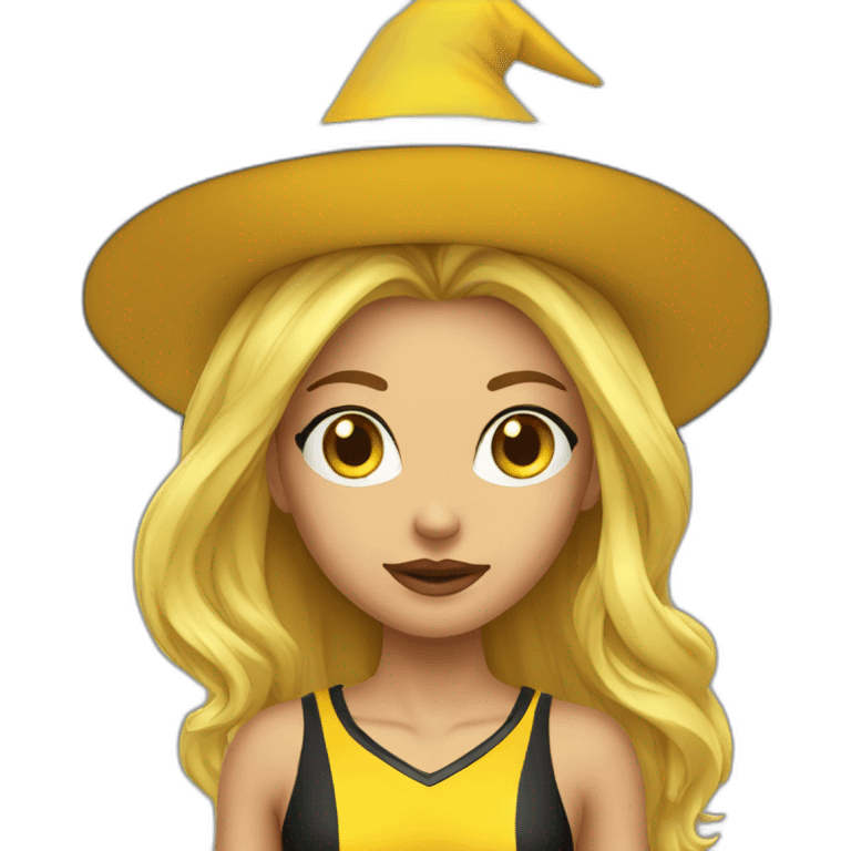 Sexy yellow Witch sportswoman emoji