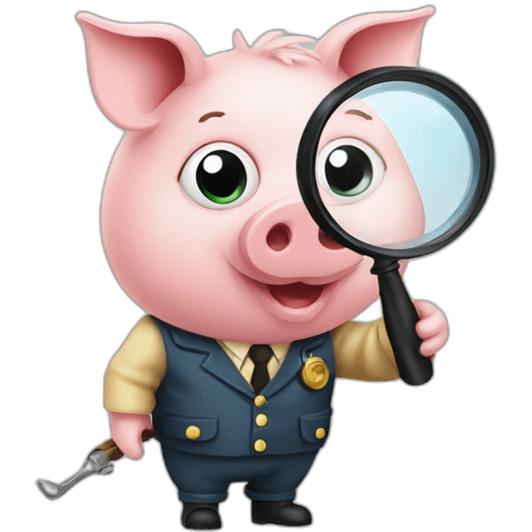 pig detective with magnifying glass emoji