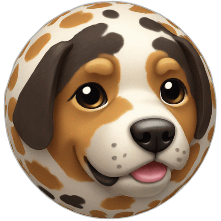 3d sphere with dog skin pattern texture emoji