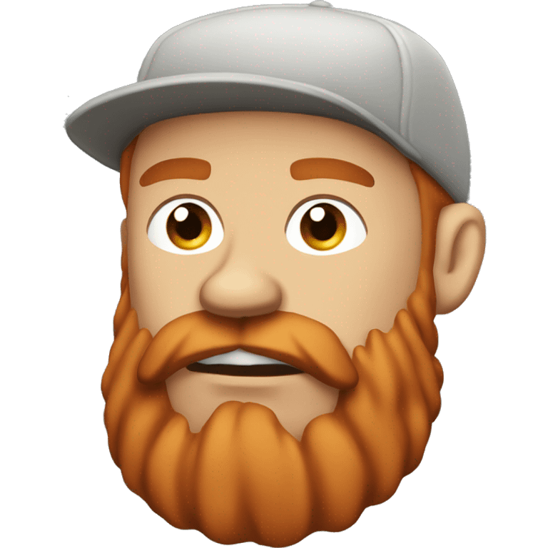 red haired man with beard and an earring, wearing a cap, who looks grumpy and angry emoji