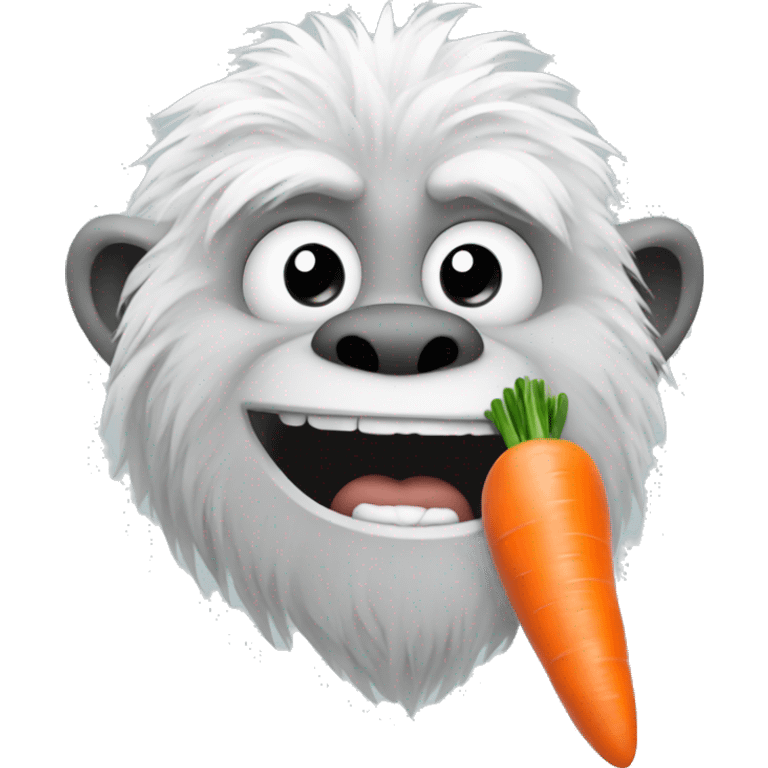 Yeti eat one carrot emoji