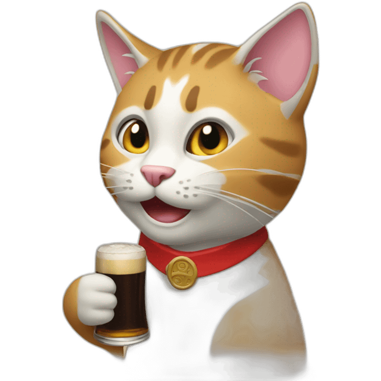 gato tomando cerveza emoji