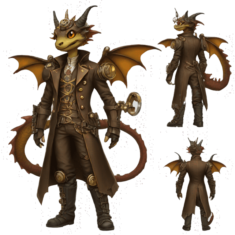 Steampunk Dragon full body emoji