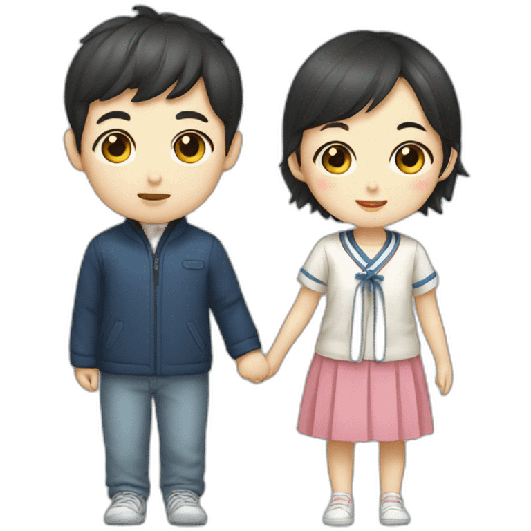 Korean boy with Korean girl emoji