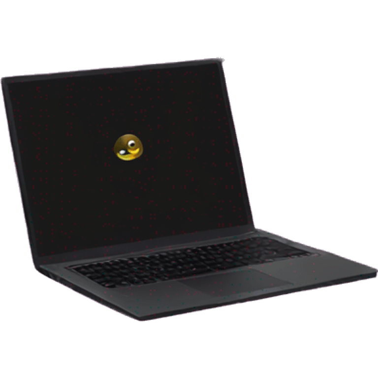 black laptop with galaxy wallpaper emoji