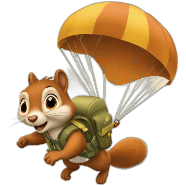 squirrel parachuting from a plane emoji