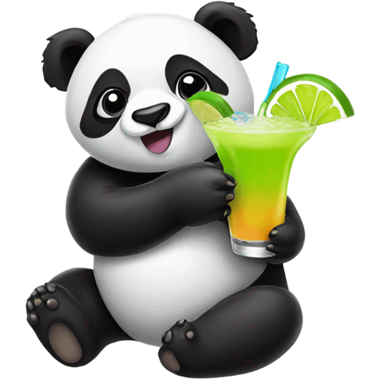 a panda drinking a margarita  emoji