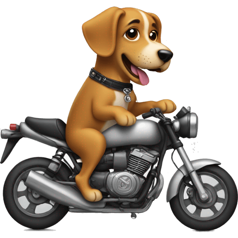 Dog with a motorbike emoji