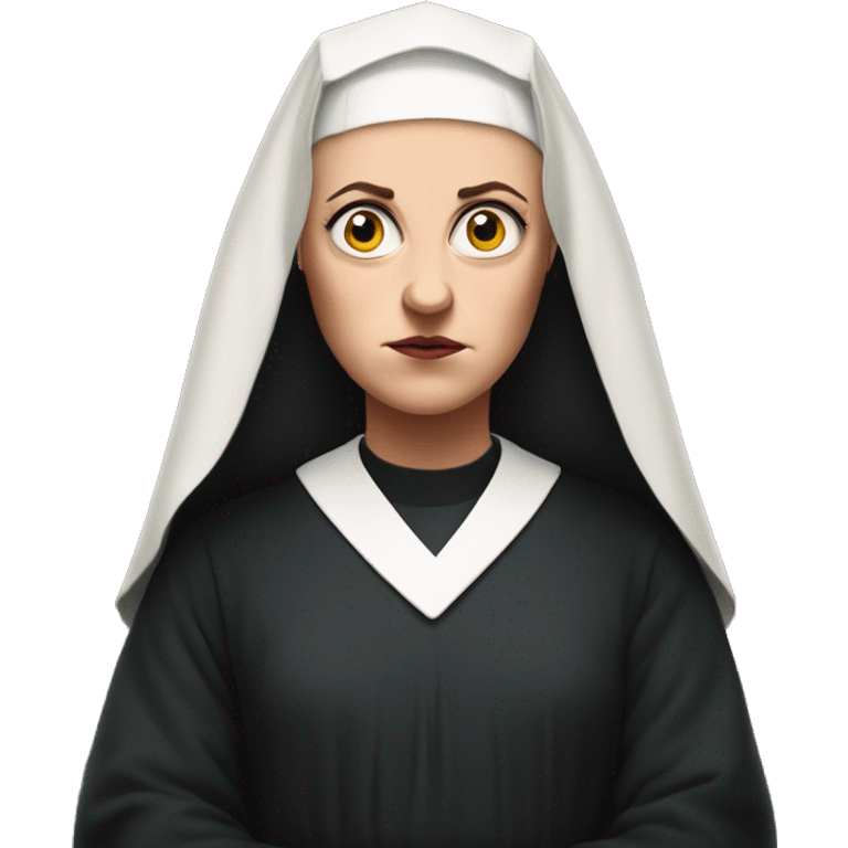 Nun Sister Michael from Derry Girls looking grumpy emoji