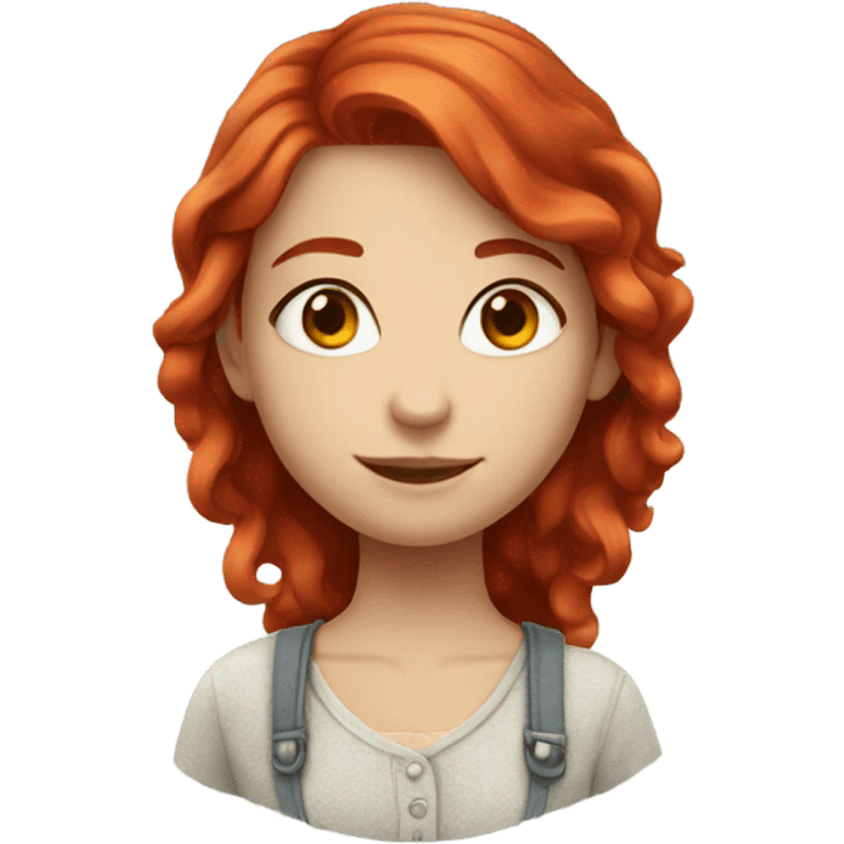 charming girl with red hair emoji