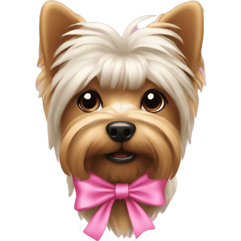 Yorkshire with pink bow emoji