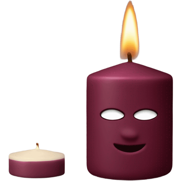 make emoji candle, burgundy colour emoji