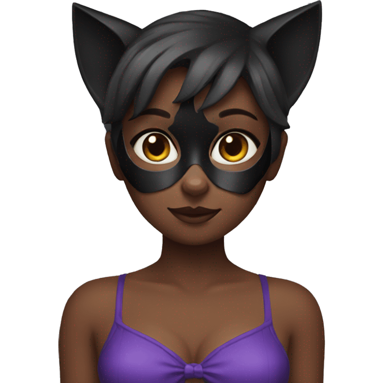 Black cat bat girl emoji