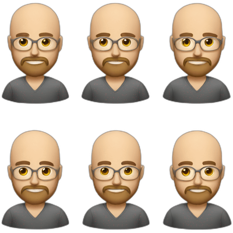 graphic designer + bald head + soft beard emoji