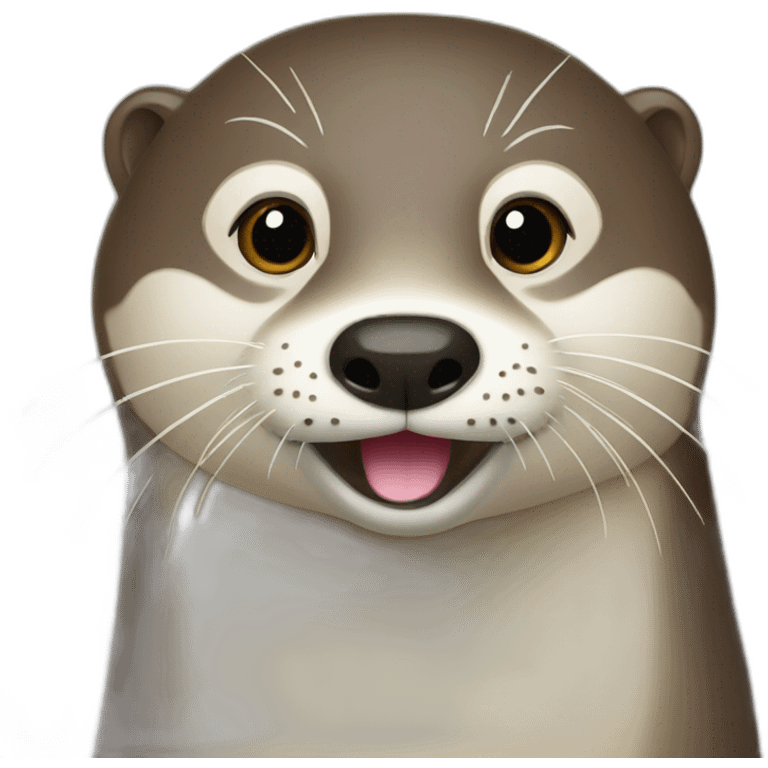 Loutre avec un appareil photo emoji