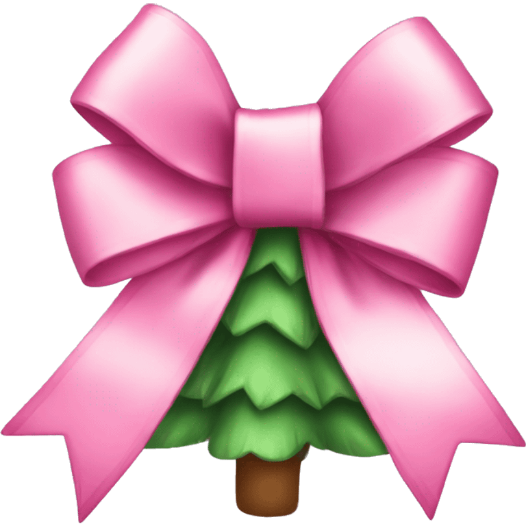 pink christmas bow christmas tree emoji