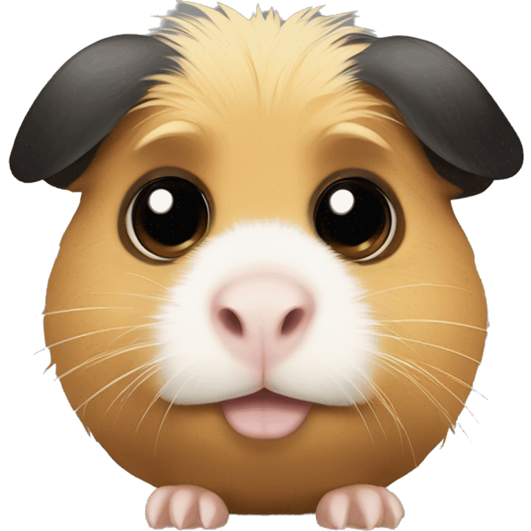 Black and tan guinea pig with big eyes emoji