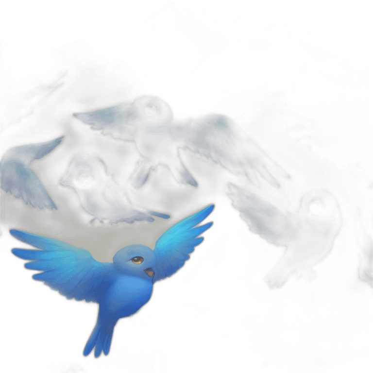 blue lighting bird wings emoji