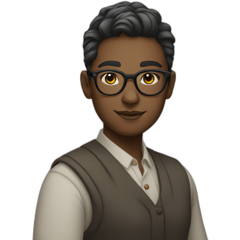 nonbinary librarian amab glasses emoji