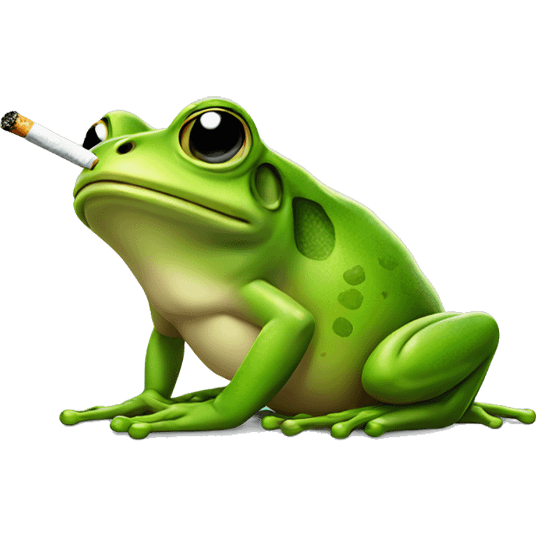 frog with cigarette emoji