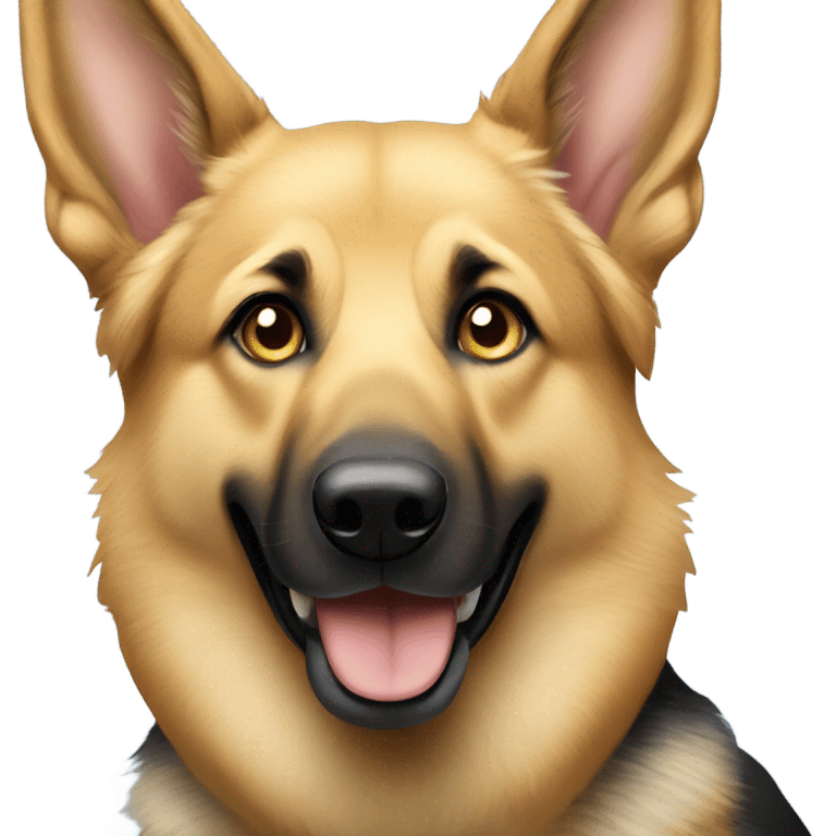 Yellow german shepherd mix dog with blue eyes emoji